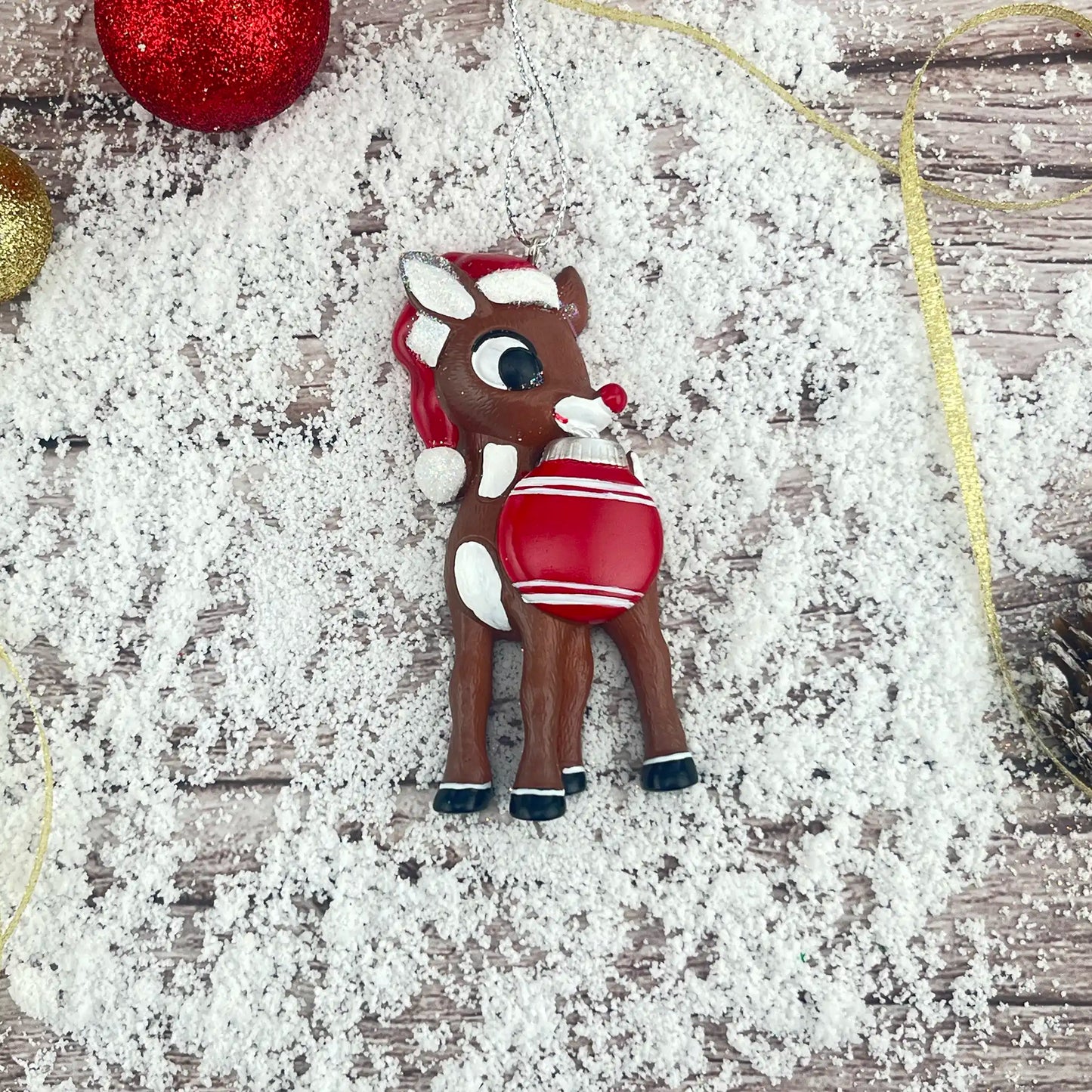 Rudolph The Red Rose Reindeer Christmas Ornament