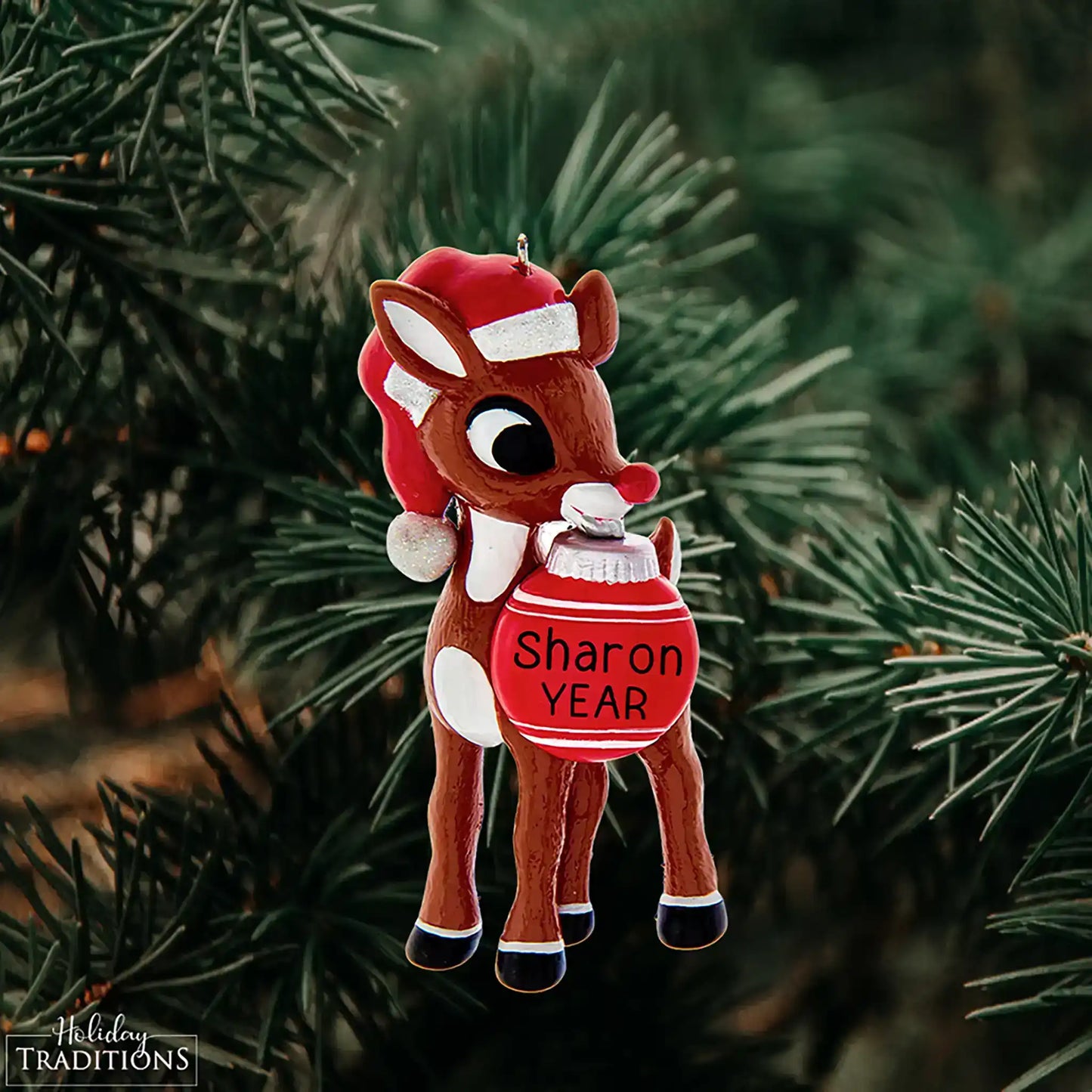 Rudolph The Red Rose Reindeer Christmas Ornament