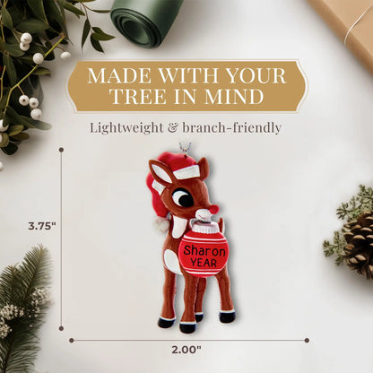 Rudolph The Red Rose Reindeer Christmas Ornament