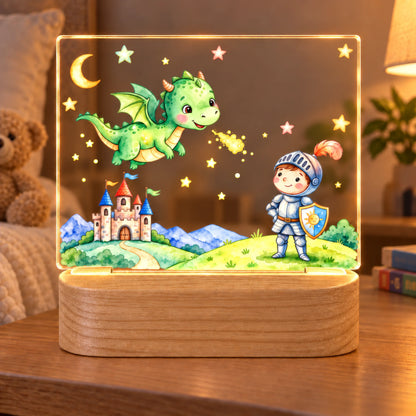 Personalized Dragon and Knight Night Light