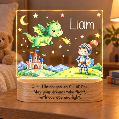 Personalized Dragon and Knight Night Light