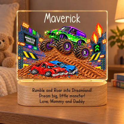 Personalized Monster Truck Kids Night Light