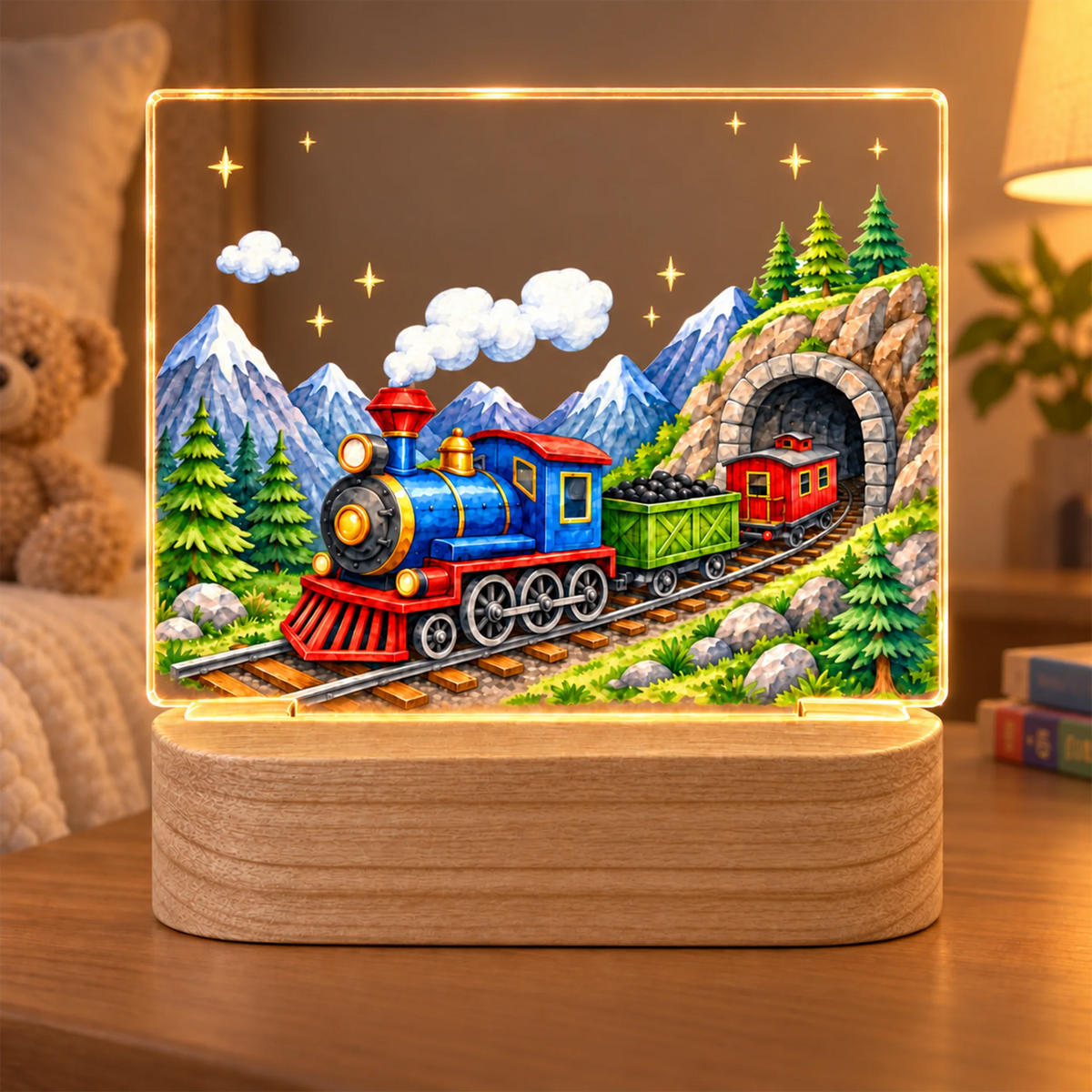 Personalized Train Kids Night Light