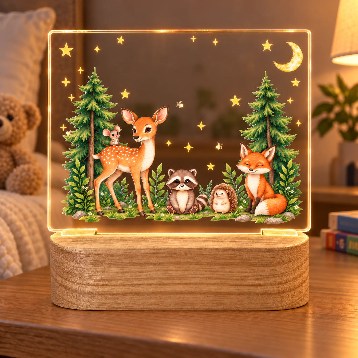 Personalized Forrest Animals Night Light