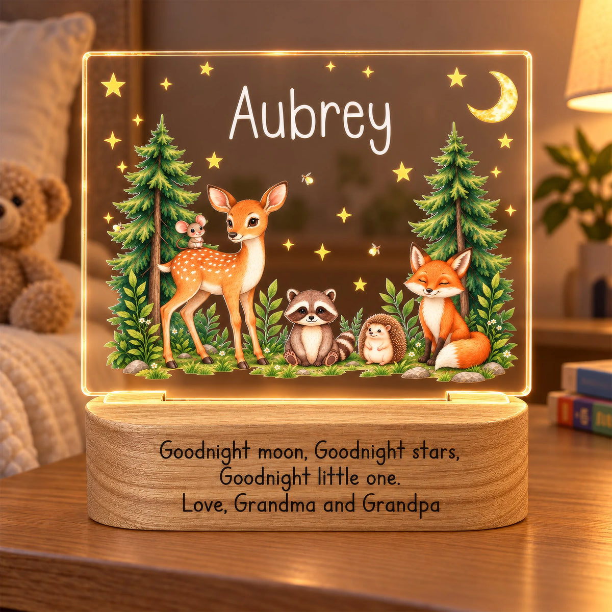 Personalized Forrest Animals Night Light