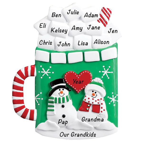 Marshmallow Mug Grandkids Personalized Christmas Tabletop Decor