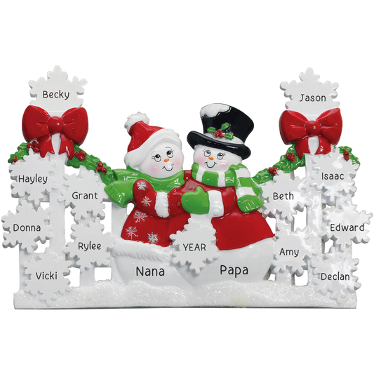 Snowman Couple Red Table Top Christmas Decoration