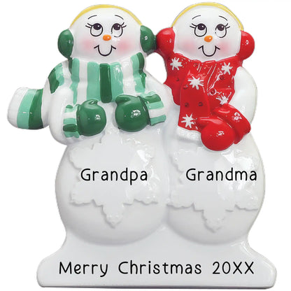 Snowman Couple Personalized Table Top Keepsake