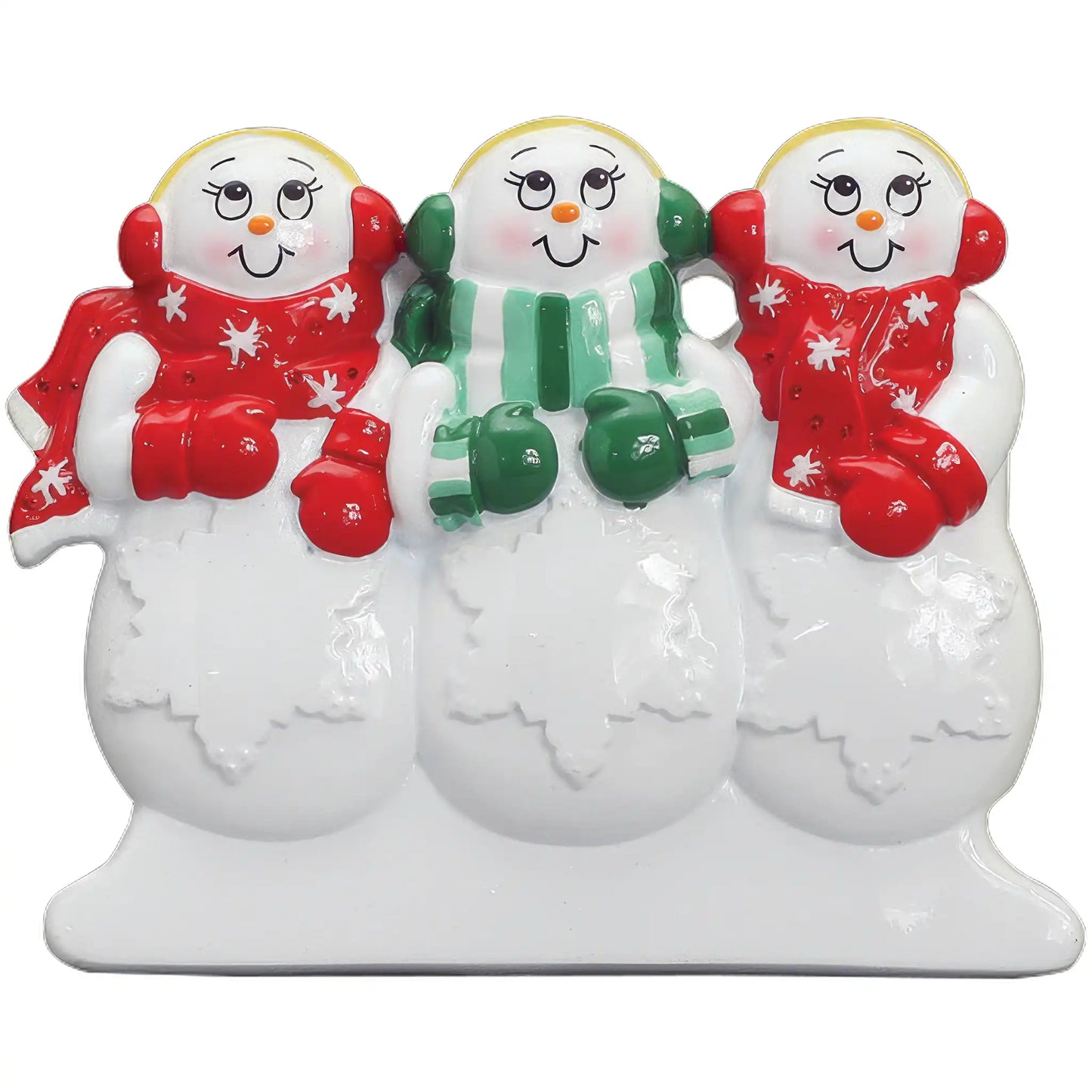 Snowman Family of 3 Table Top Personalized Keepsake