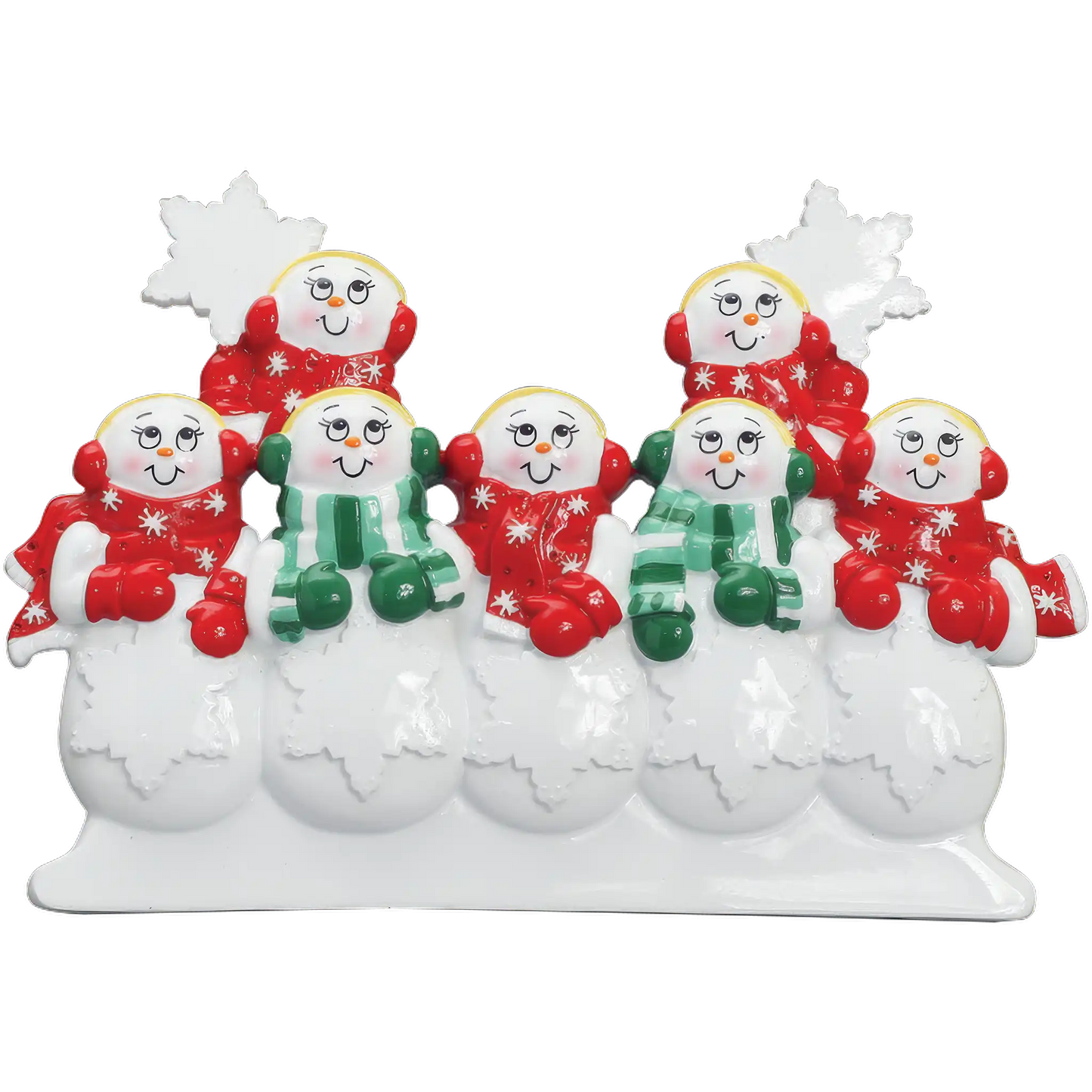 Snowman Family of 7 Personalized Table Top Decor