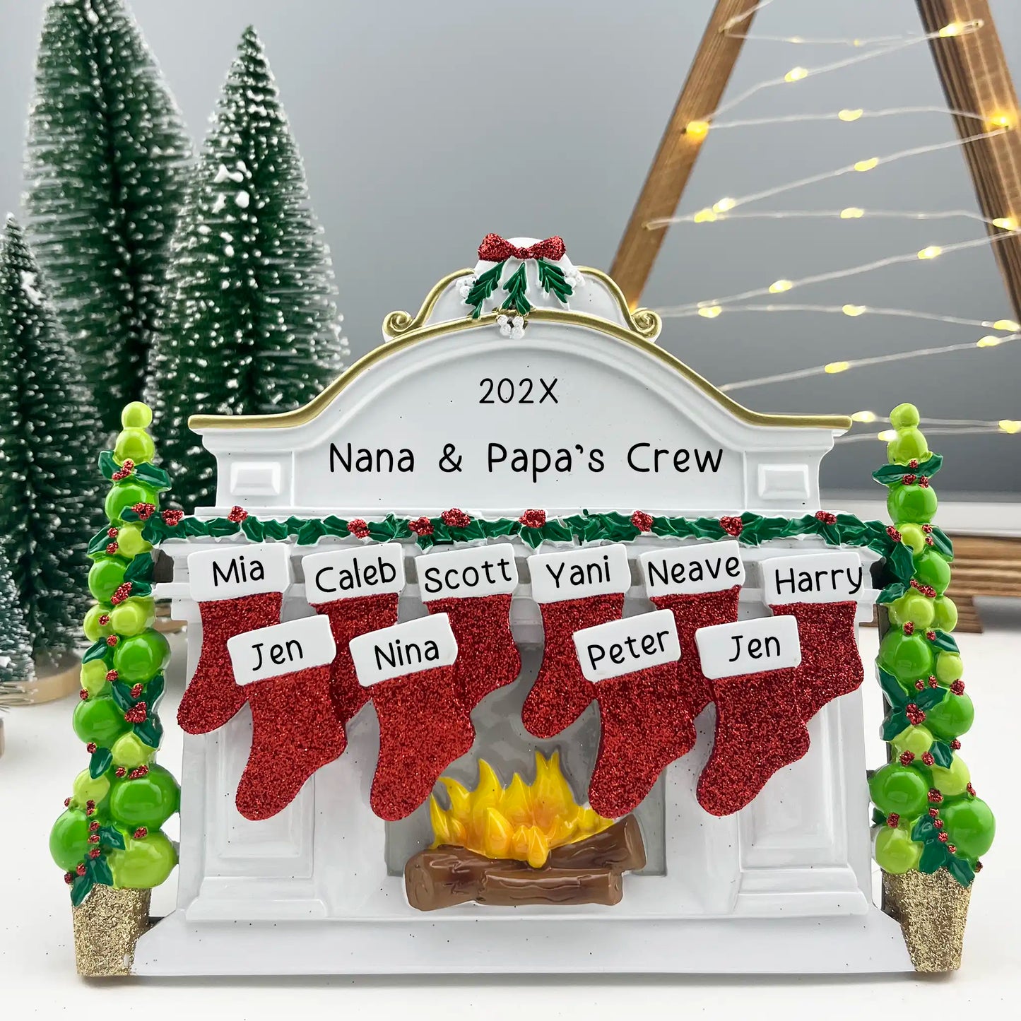Stocking Tabletop Family of 10 Personalized Christmas Decoration