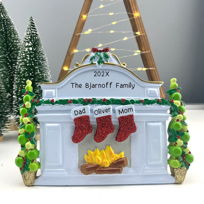 Stocking Tabletop Family of 3 Personalized Christmas Decoration