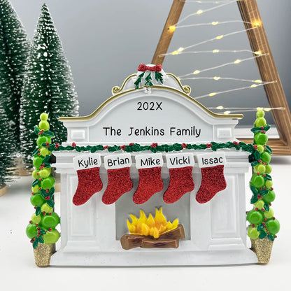 Decoración navideña para la familia de 5 personas con repisa para mesa