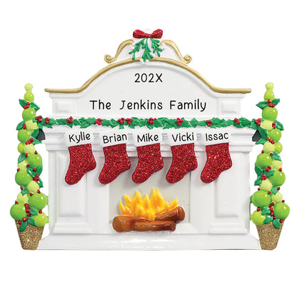 Decoración navideña para la familia de 5 personas con repisa para mesa