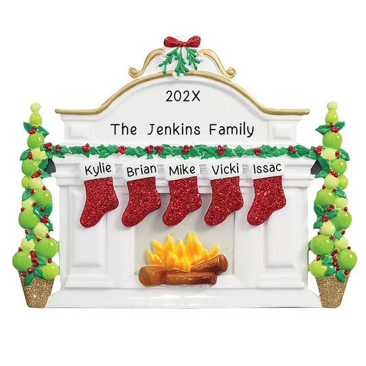 Decoración navideña para la familia de 5 personas con repisa para mesa