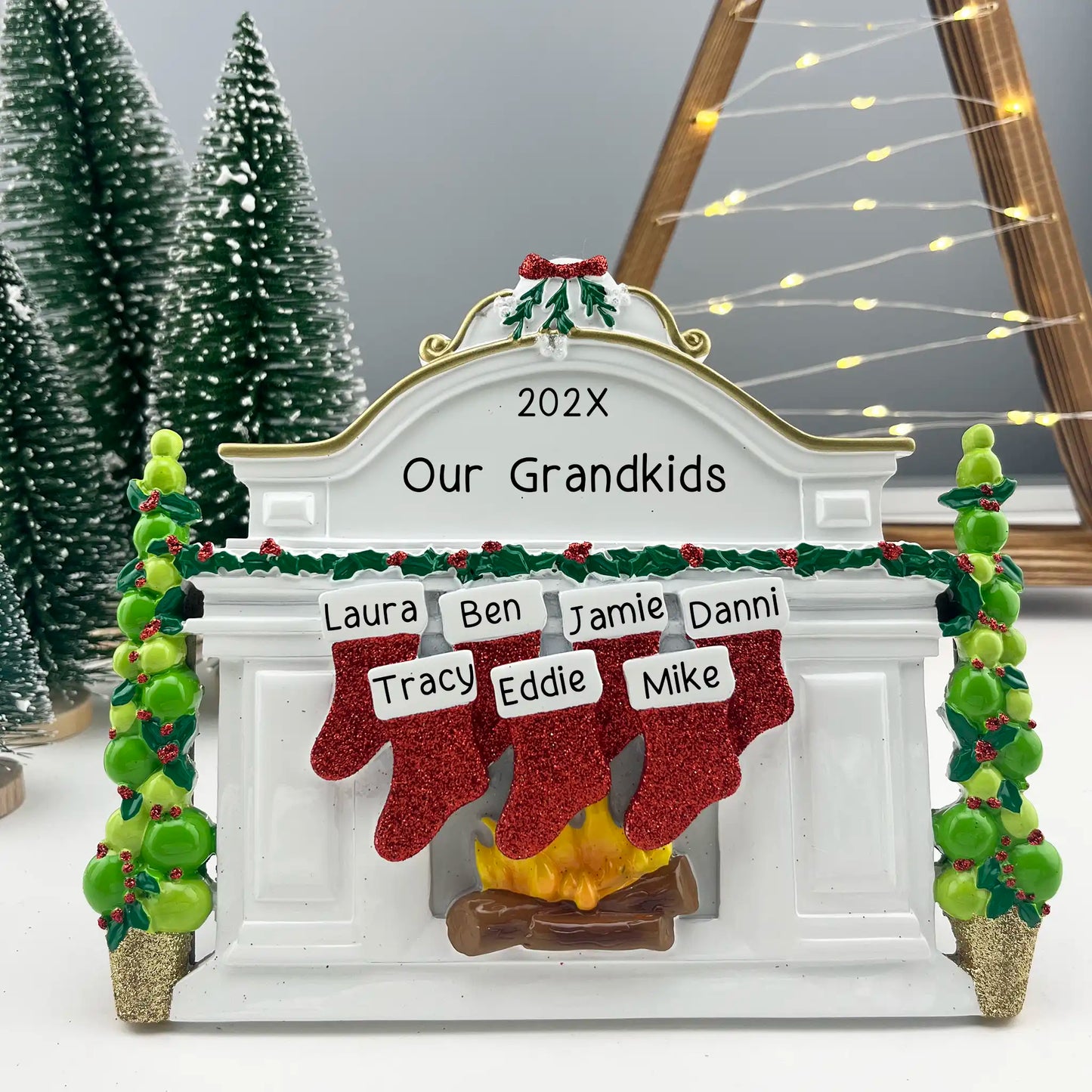 Stocking Tabletop Family of 7 Personalized Christmas Decoration