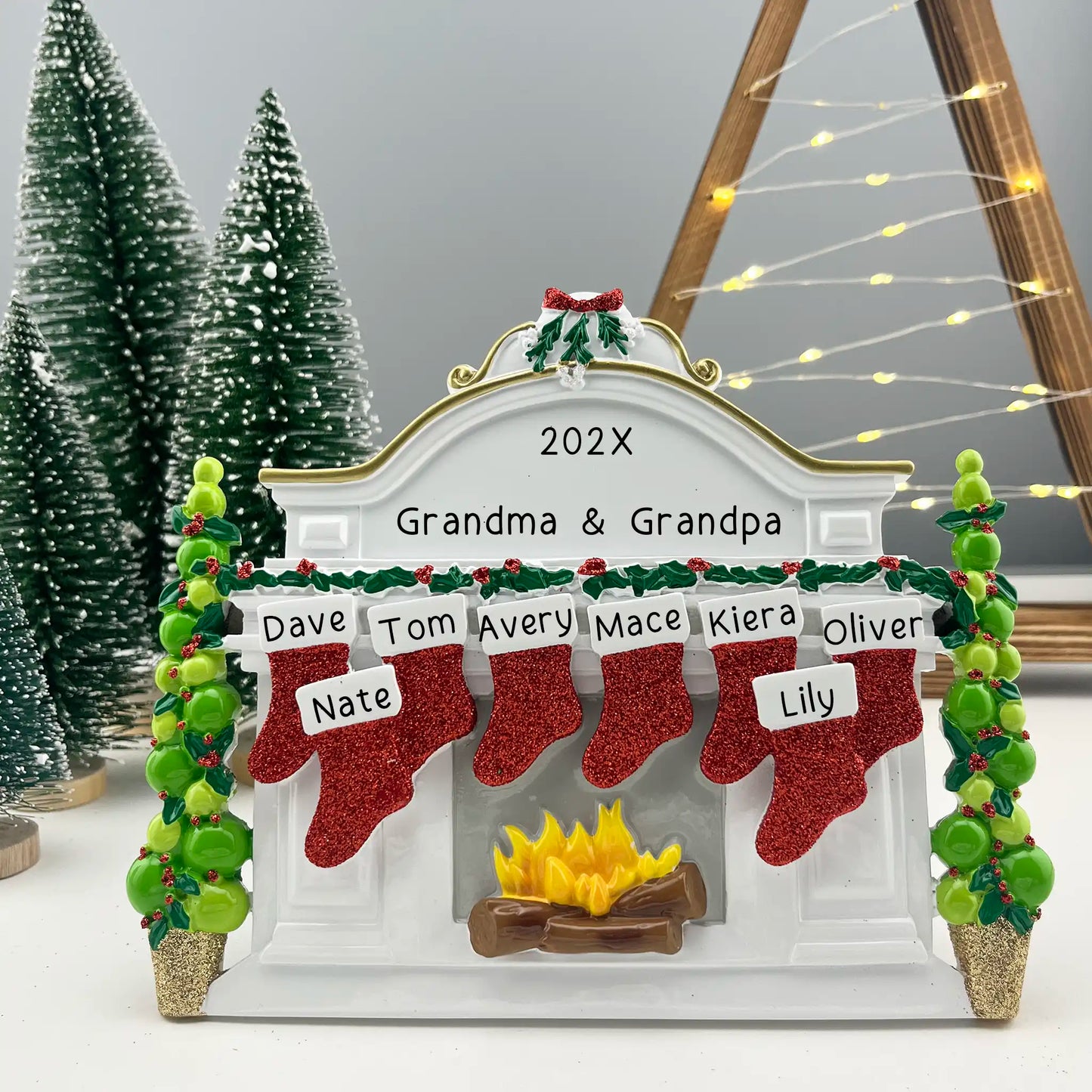 Decoración navideña para la familia de 8 personas con repisa para mesa 