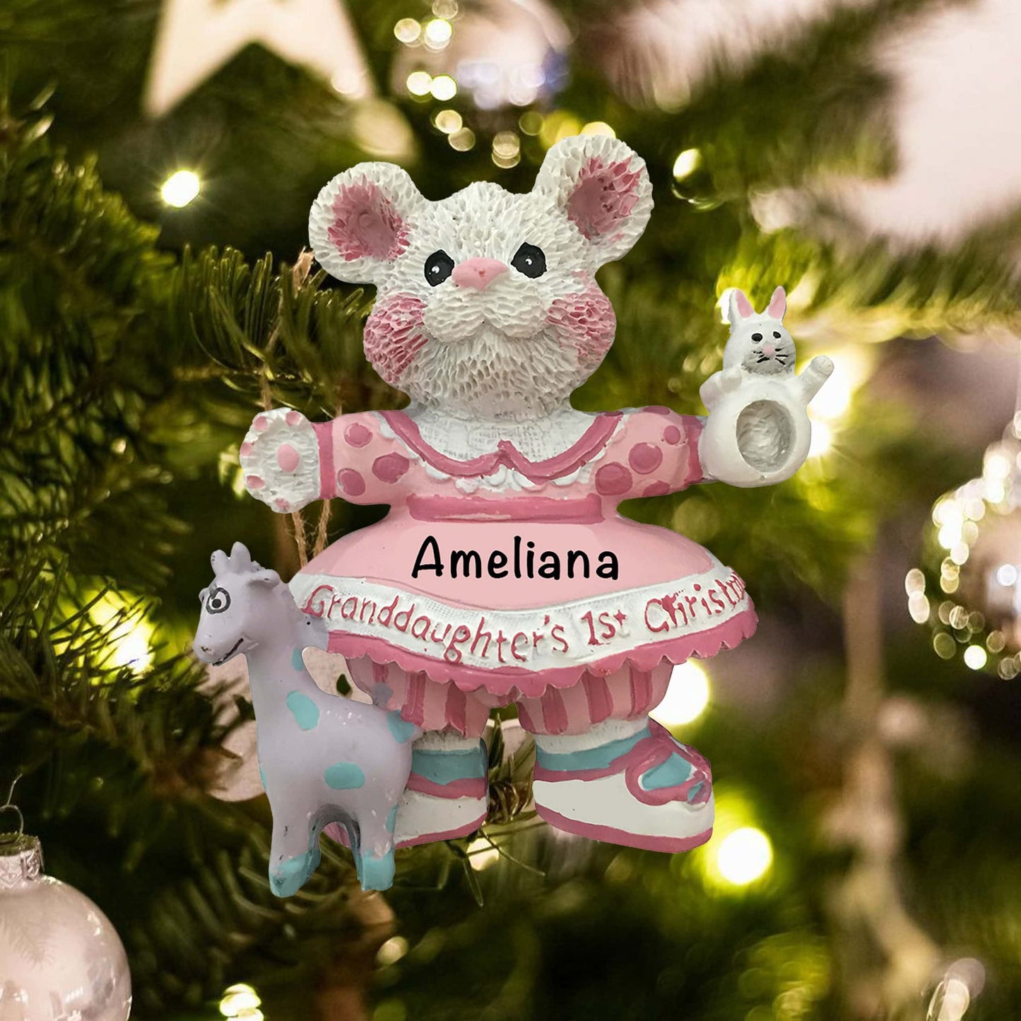 W3103G Personalized Granddaughters First Christmas Christmas Ornament