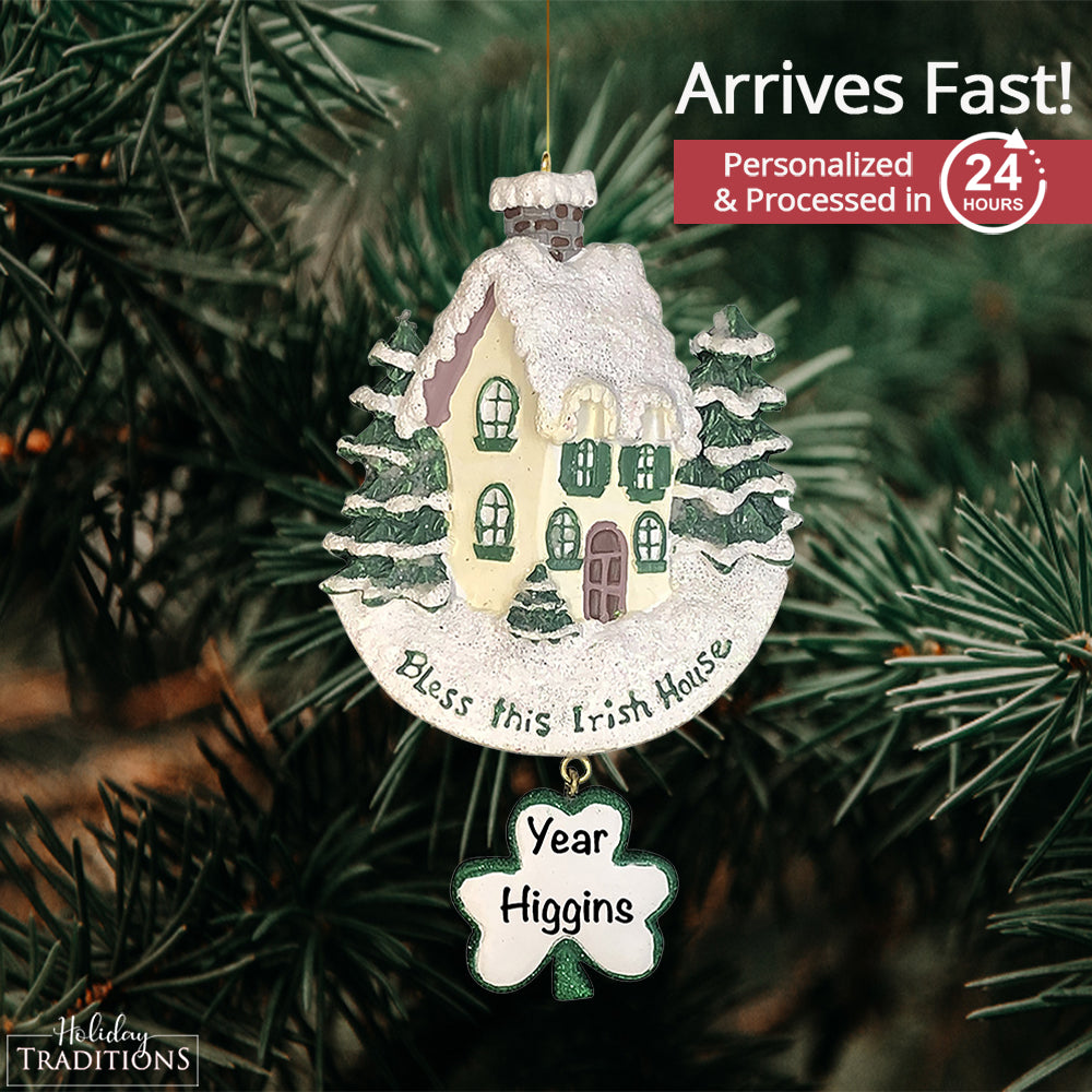 Bless This Irish House Christmas Ornament