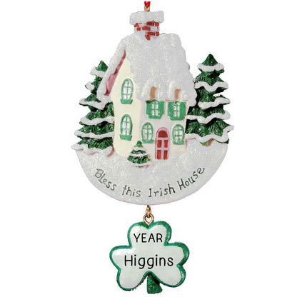 Bless This Irish House Christmas Ornament