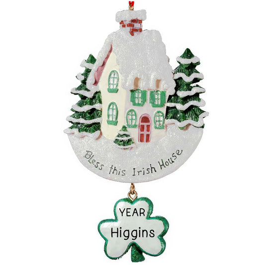 Bless This Irish House Christmas Ornament