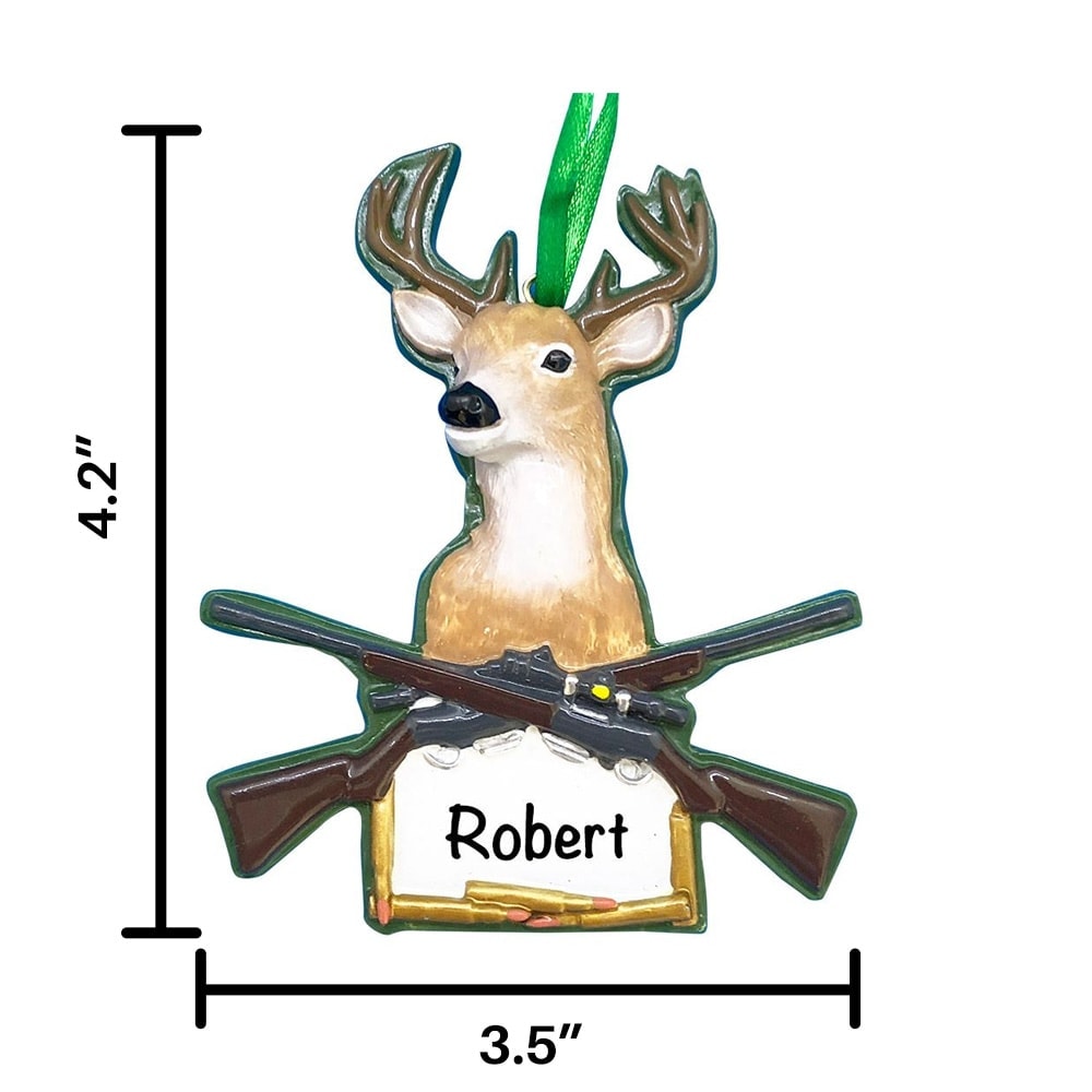 W8202 Deer Hunter Personalized Christmas Ornament