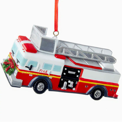 Fire Engine Christmas Ornament - Ladder Truck