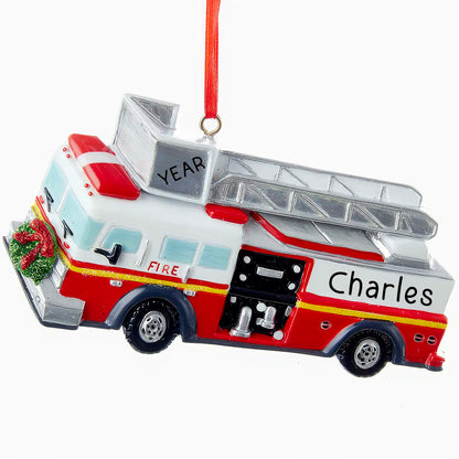 Fire Engine Christmas Ornament - Ladder Truck