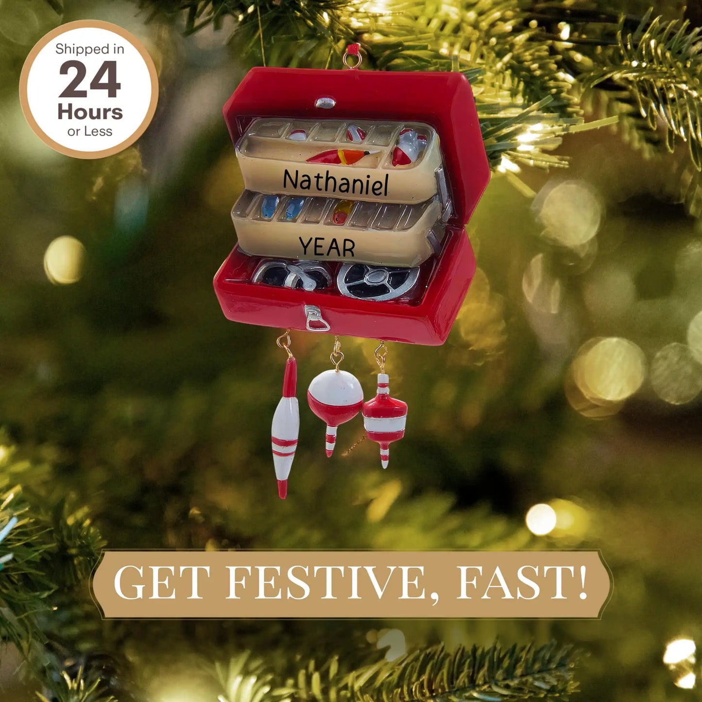 decorated tackle box Personalized Fishing Tackle Box Ornament