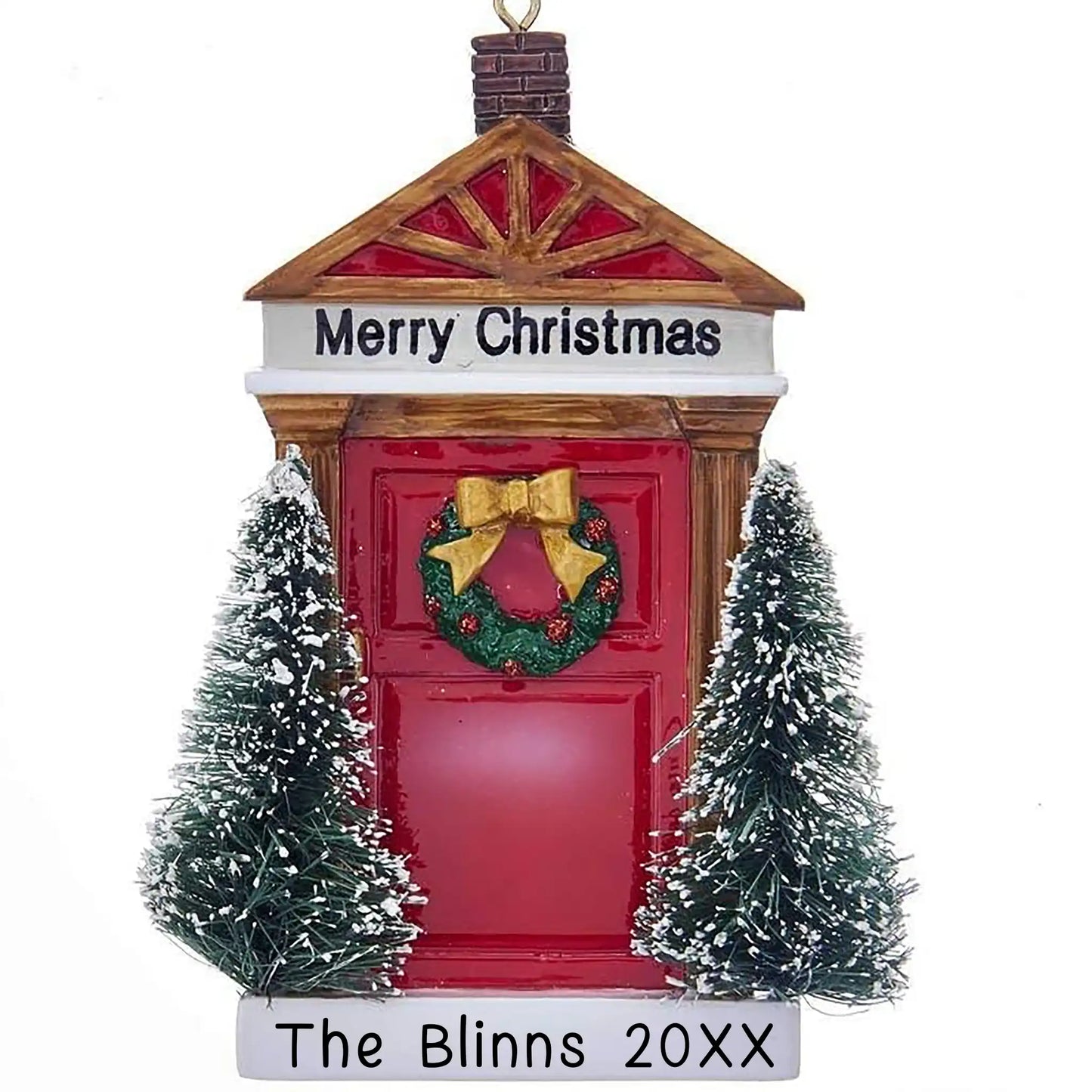 Merry Christmas Red Door Personalized Ornament