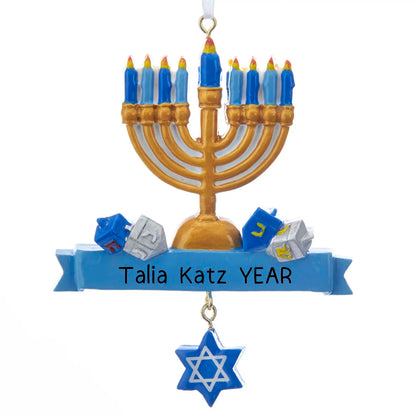 Hanukkah Menorah Christmas Ornament