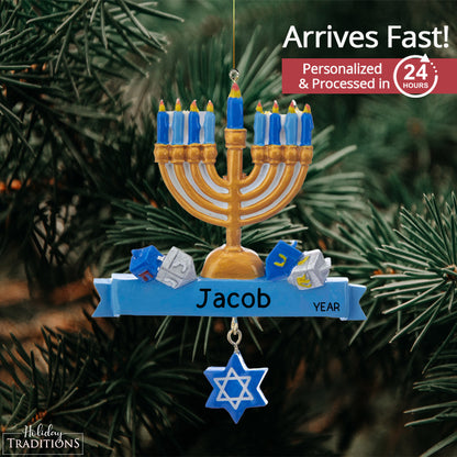 Hanukkah Menorah Christmas Ornament