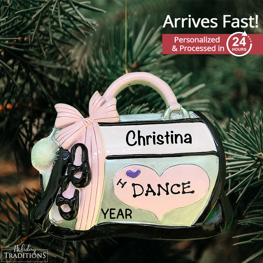 I Love Dance Bag Christmas Ornament