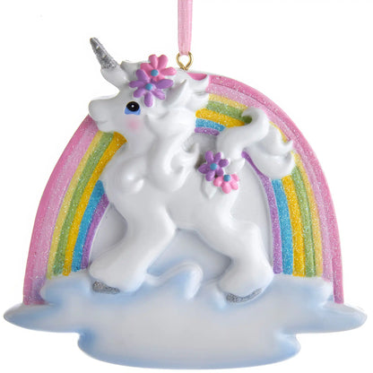 Unicorn Rainbow Christmas Ornament