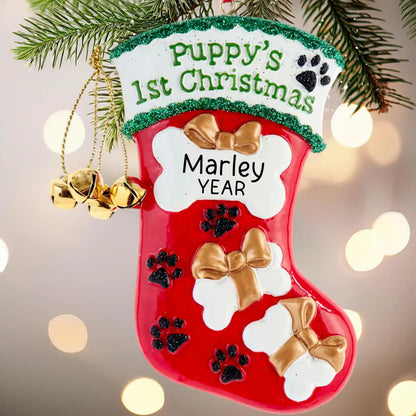 Puppy's 1st Christmas Stocking Christmas Ornament