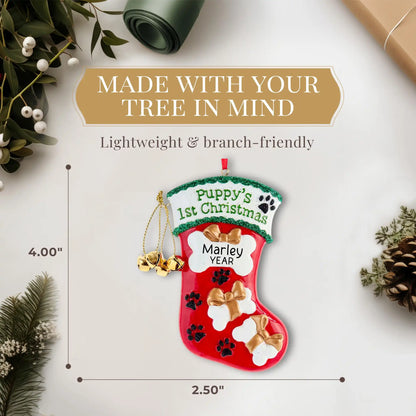 Puppy's 1st Christmas Stocking Christmas Ornament