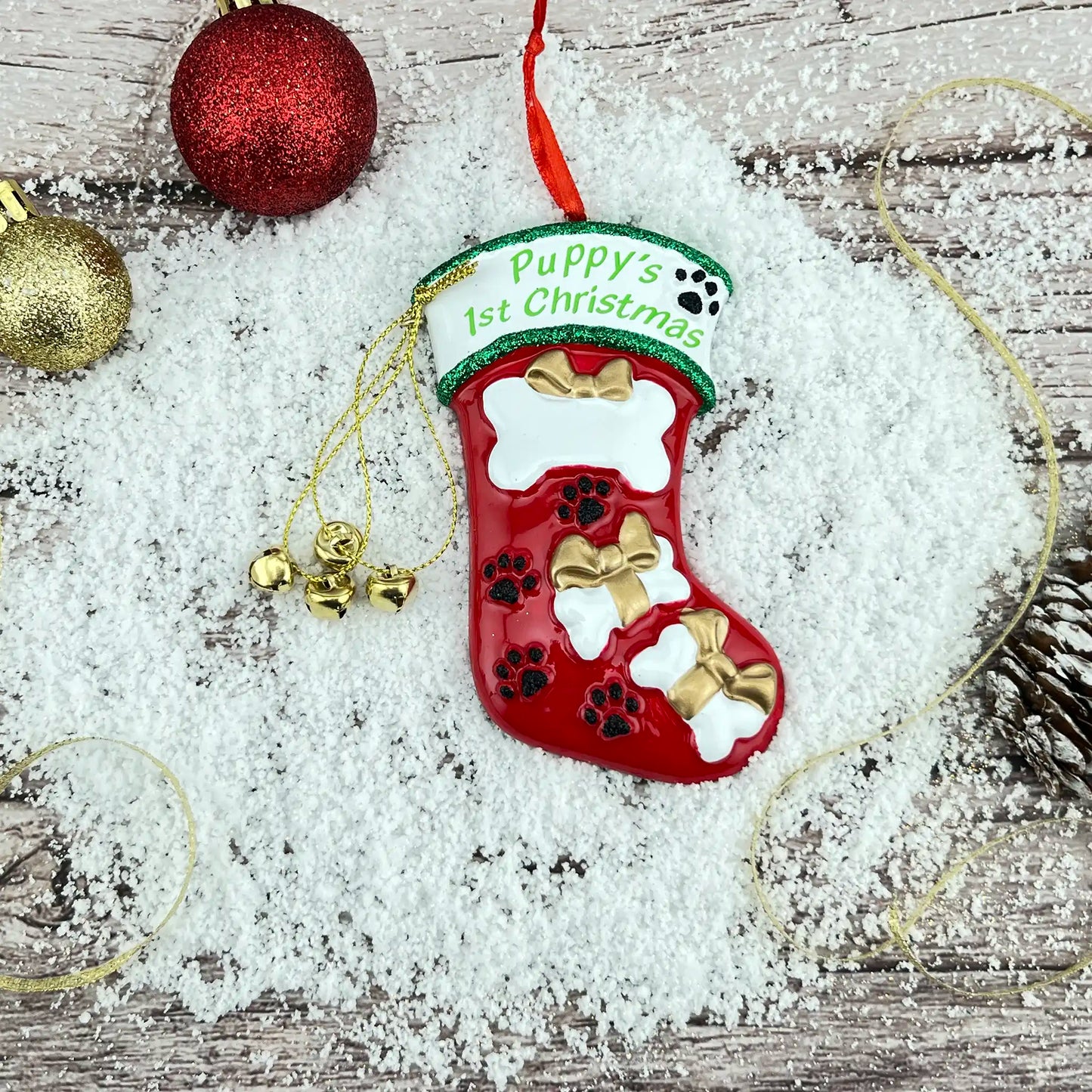 Puppy's 1st Christmas Stocking Christmas Ornament