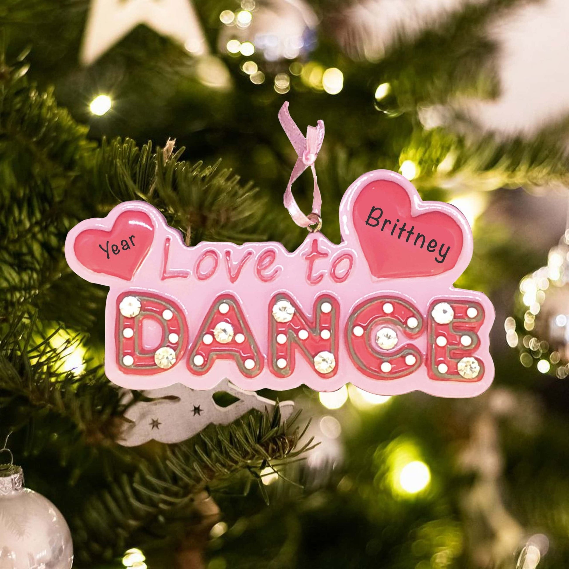 W8472 Personalized Love to Dance Christmas Ornament