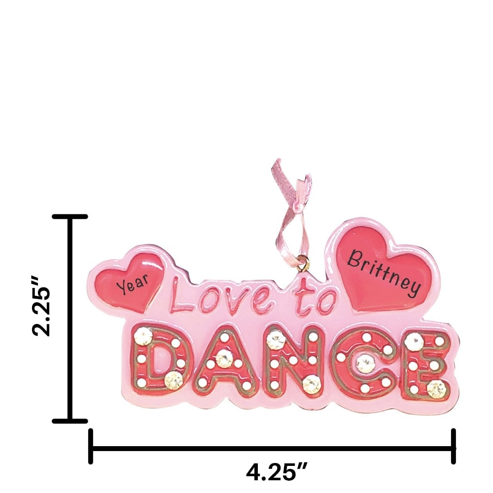 W8472 Personalized Love to Dance Christmas Ornament