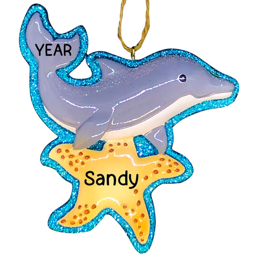 Dolphin Beach Christmas Ornament