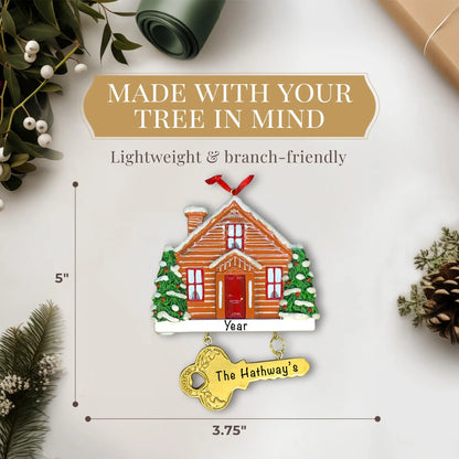 New Home Personalized Ornament - Key