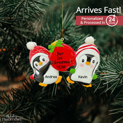 Our 1st Christmas Penguins Christmas Ornament