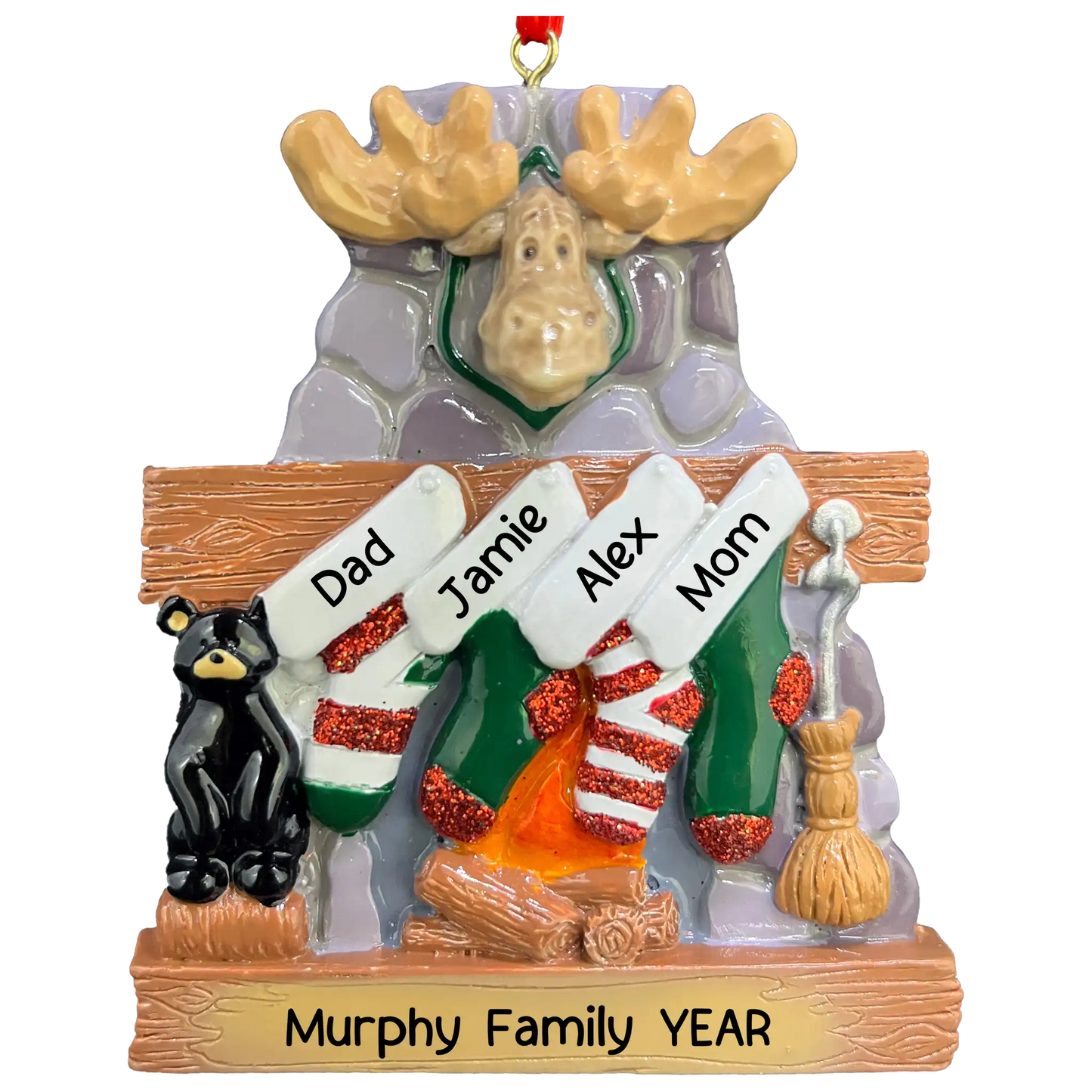 Moose Family of 4 Christmas Ornament