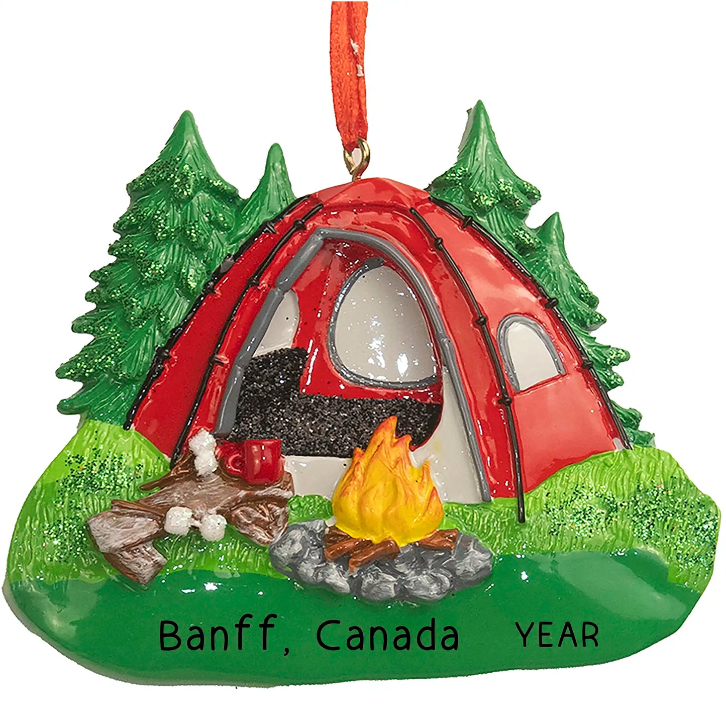 Camping Tent Christmas Ornament - Red