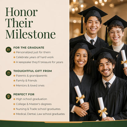 Comparison chart of the Holiday Traditions graduation ornament versus other brands on quality and personalization