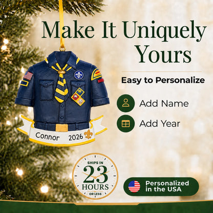 Make it yours: personalize the Cub Scout Boy Scouts christmas ornament