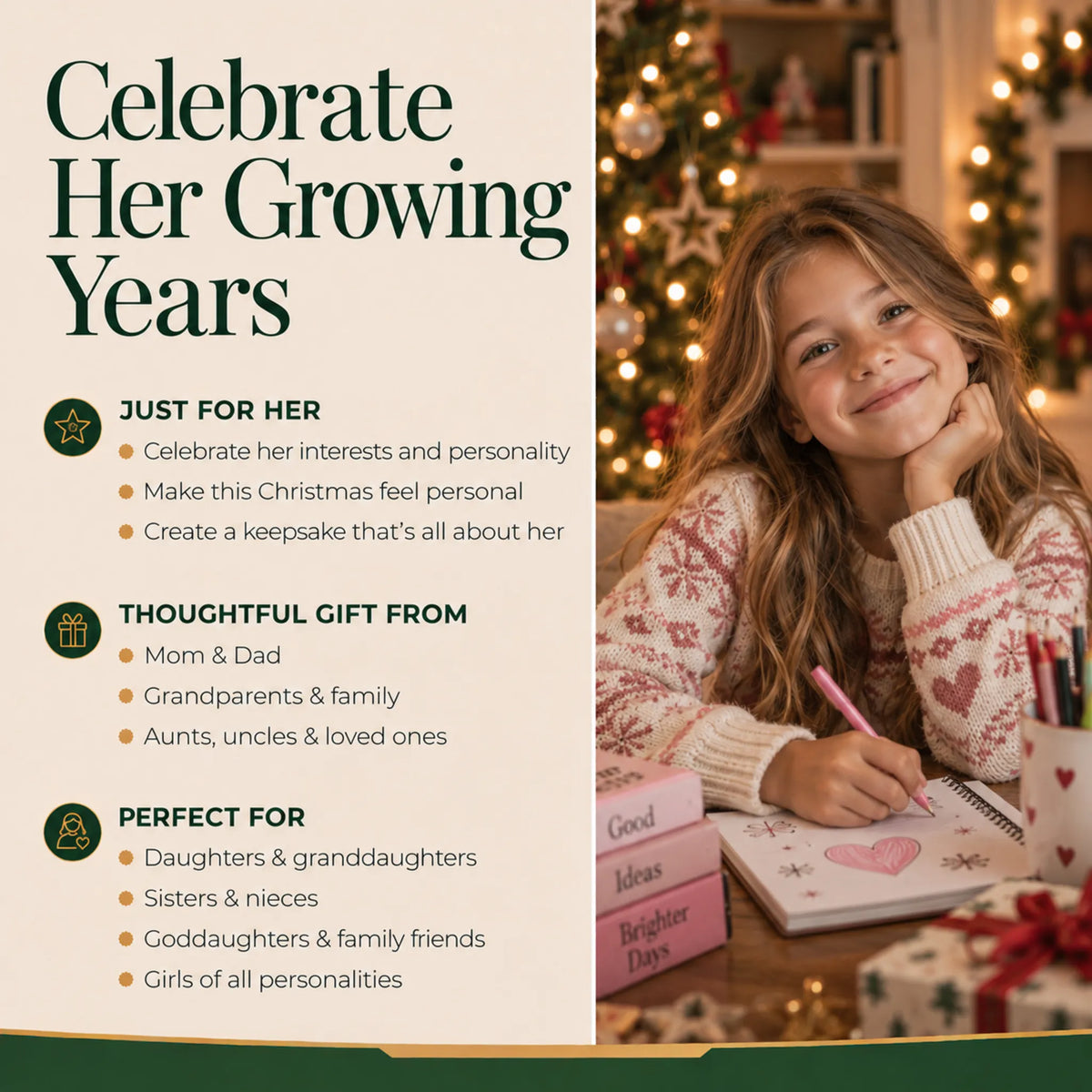 Celebrate her growing years: a personalized ice castle christmas ornament, a keepsake gift for daughters and granddaughters