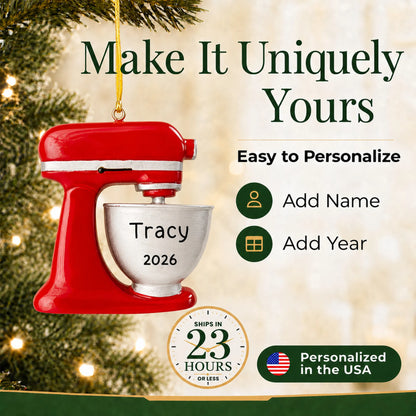 Make it yours: personalize the Food Mixer christmas ornament