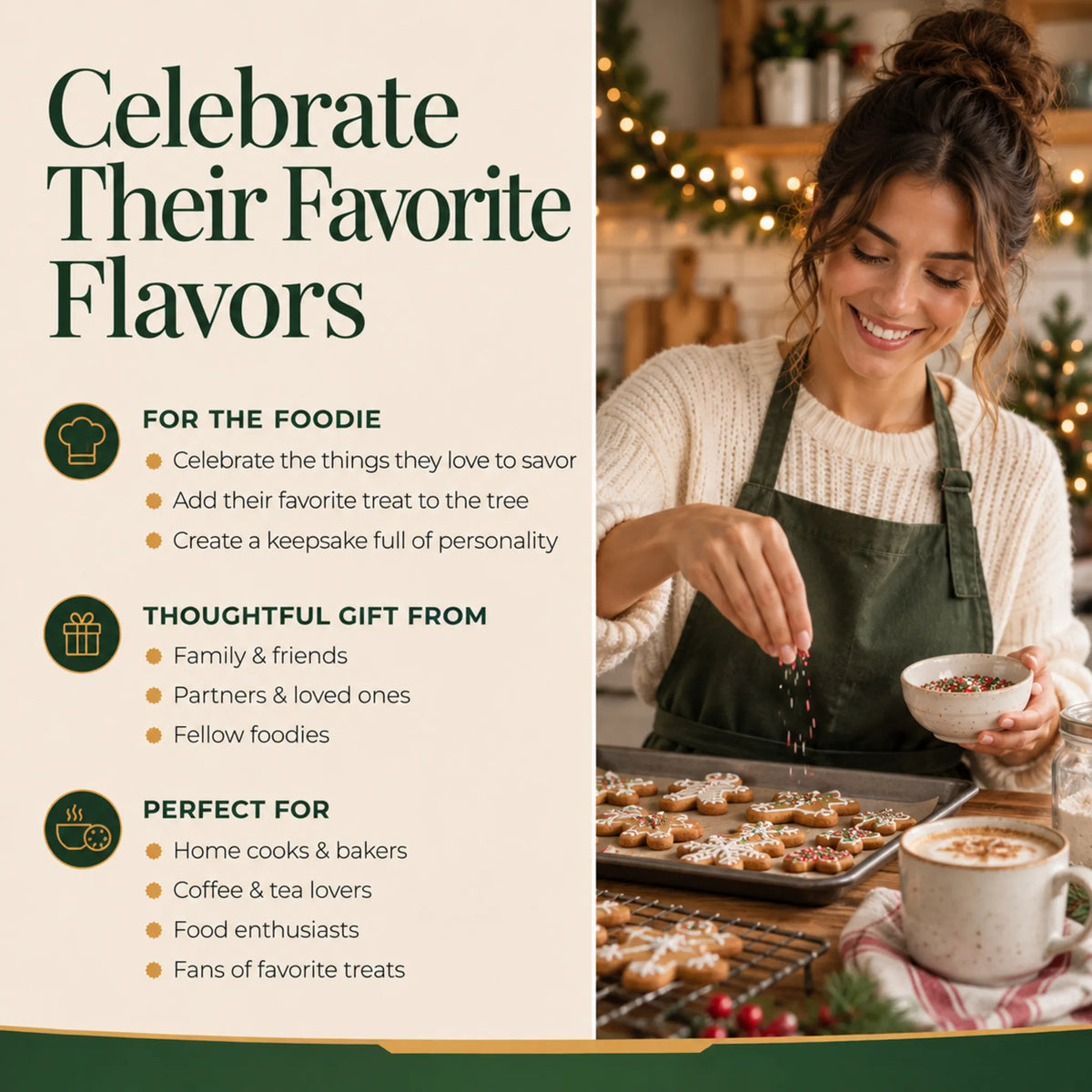 Celebrate what they love with a personalized Food Mixer christmas ornament
