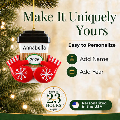 Make it yours: personalize the Coffee / Hot Cocoa Cup christmas ornament